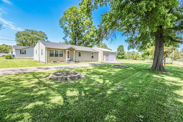 6195 Cedar Springs Rd, Cedar Hill, MO 63016 - view of front facade with a front lawn