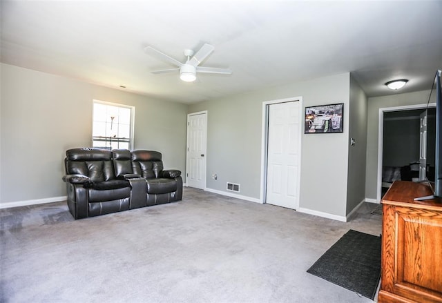 6195 Cedar Springs Rd, Cedar Hill, MO 63016 - carpeted living area with ceiling fan and baseboards