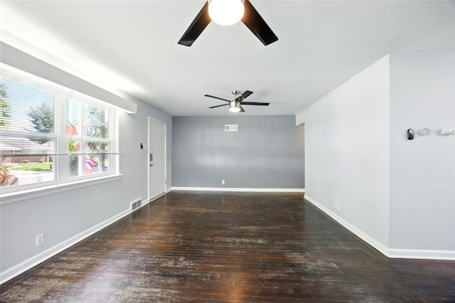 7448 Ahern Ave, Saint Louis, MO 63130 - unfurnished room with ceiling fan, wood-type flooring, and baseboards