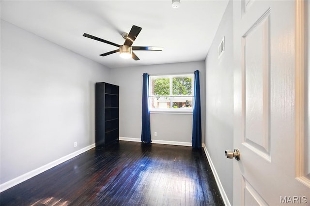 7448 Ahern Ave, Saint Louis, MO 63130 - spare room featuring hardwood / wood-style floors, a ceiling fan, and a smoke detector