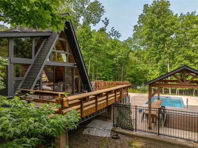 1129 Mitten Ridge Dr, Innsbrook, MO 63390 - wooden terrace featuring a gazebo