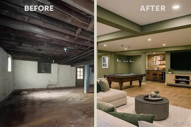 4545 Alice Ave, Saint Louis, MO 63115 - recreation room featuring billiards table and recessed lighting