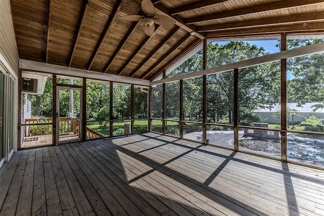 21509 Rockwell Dr, Lebanon, MO 65536 - unfurnished sunroom with ceiling fan