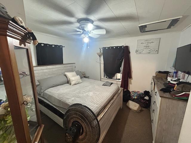 600 Center St, Bloomfield, MO 63825 - bedroom featuring carpet floors, a ceiling fan, and attic access