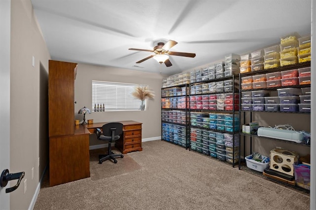 536 W 5th St, Saint Jacob, IL 62281 - carpeted office space with a ceiling fan and baseboards