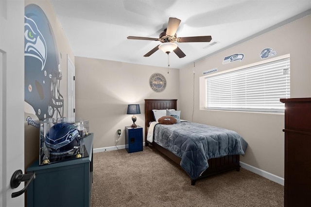 536 W 5th St, Saint Jacob, IL 62281 - carpeted bedroom featuring baseboards and a ceiling fan