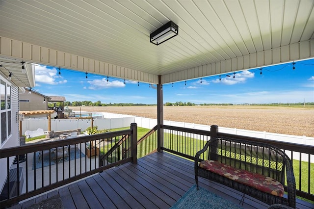 536 W 5th St, Saint Jacob, IL 62281 - wooden terrace featuring a view of rural / pastoral area