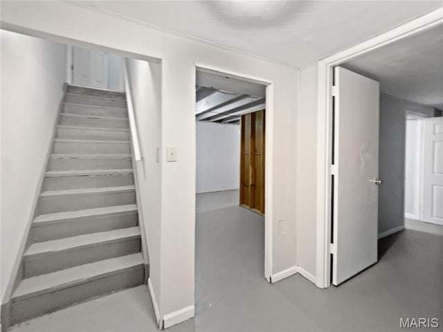 2540 Courtyard Pl, Florissant, MO 63031 - stairs featuring finished concrete floors