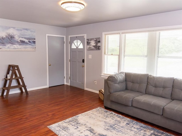 3930 Commanche Ave, Hannibal, MO 63401 - living area with dark wood-type flooring and baseboards