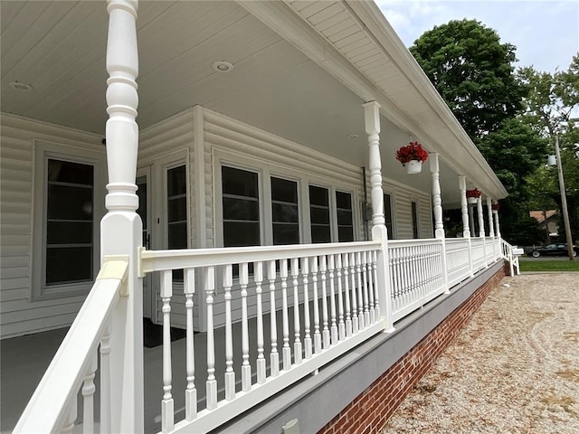 view of home's exterior with a porch