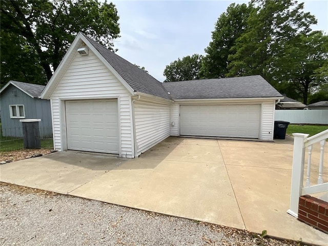 view of detached garage