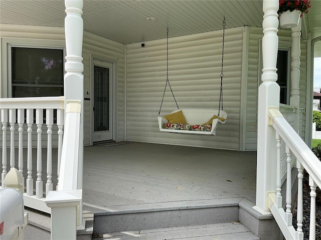 view of wooden porch
