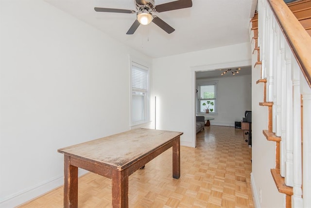 5156 Christy Ave, Saint Louis, MO 63116 - hallway featuring baseboards and stairs