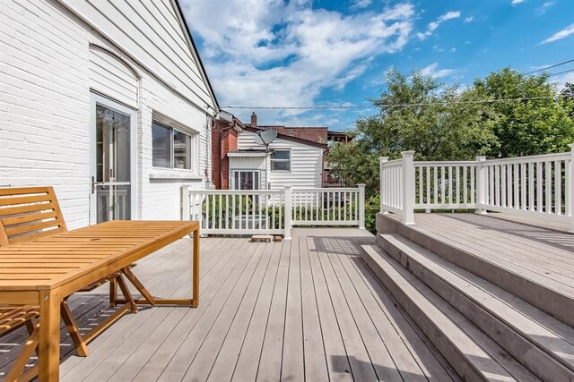 5156 Christy Ave, Saint Louis, MO 63116 - wooden deck featuring outdoor dining space