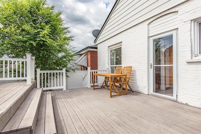 5156 Christy Ave, Saint Louis, MO 63116 - wooden deck with outdoor dining area