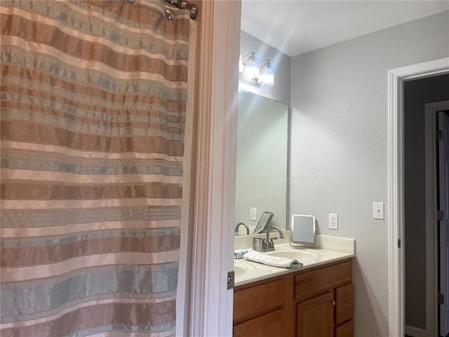 835 Bay Hill Blvd, Union, MO 63084 - bathroom featuring double vanity and a shower with curtain