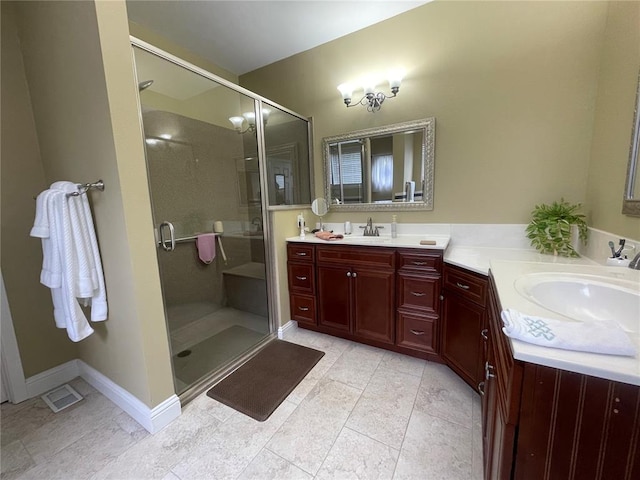835 Bay Hill Blvd, Union, MO 63084 - full bath with a shower stall, vanity, and tile patterned floors