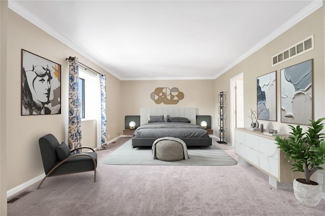 9216 Matthews Ln, Sunset Hills, MO 63127 - bedroom with ornamental molding, light carpet, and baseboards