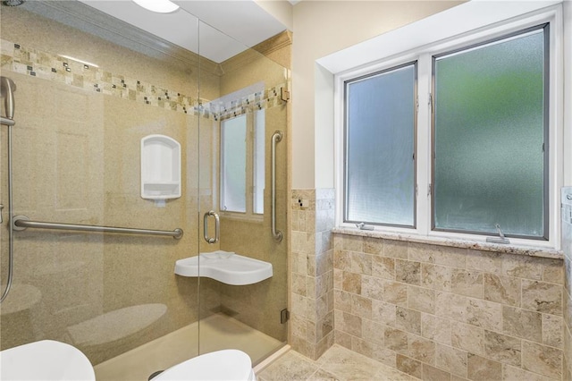 9216 Matthews Ln, Sunset Hills, MO 63127 - bathroom featuring toilet, a shower stall, and a sink