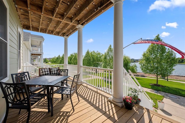 1017 Kilderkin Way, Saint Charles, MO 63301 - deck with a water view and outdoor dining space