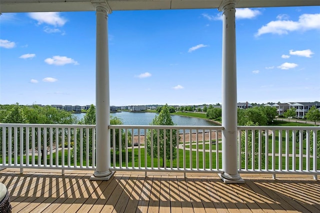 1017 Kilderkin Way, Saint Charles, MO 63301 - wooden deck with a water view