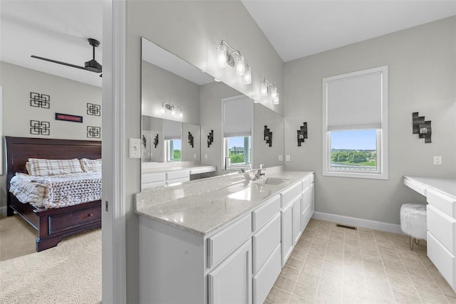 1017 Kilderkin Way, Saint Charles, MO 63301 - bathroom with plenty of natural light, baseboards, vanity, and ensuite bath