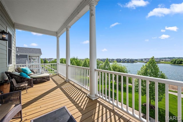1017 Kilderkin Way, Saint Charles, MO 63301 - wooden deck with a water view