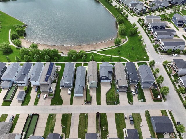 1017 Kilderkin Way, Saint Charles, MO 63301 - aerial overview of property's location featuring nearby suburban area and a large body of water