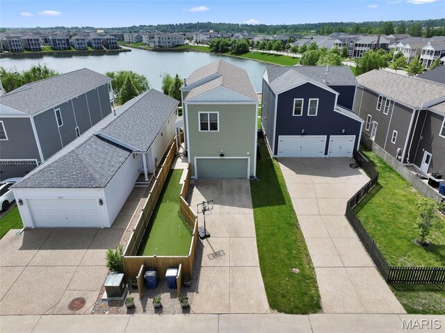 1017 Kilderkin Way, Saint Charles, MO 63301 - aerial perspective of suburban area featuring a nearby body of water