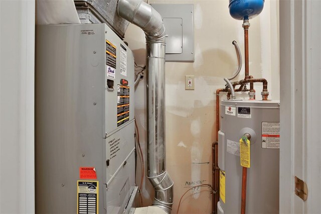 1306 Glendale Gardens Dr Unit C, Glendale, MO 63122 - utility room featuring water heater and heating unit