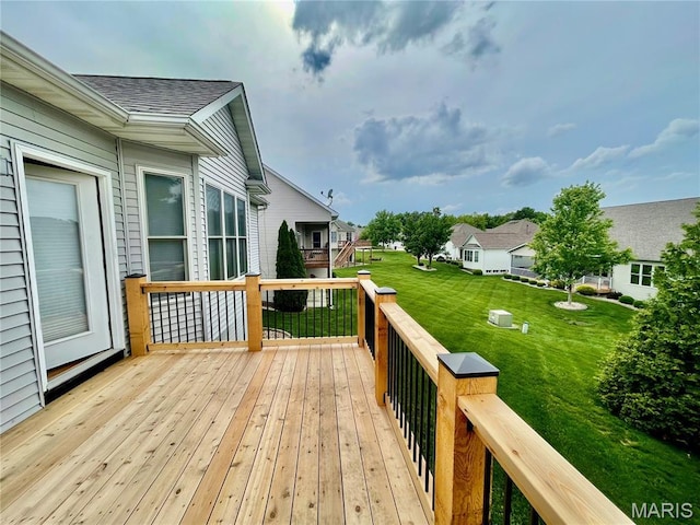 2087 Hawks Landing Dr, Lake St Louis, MO 63367 - wooden terrace with a yard