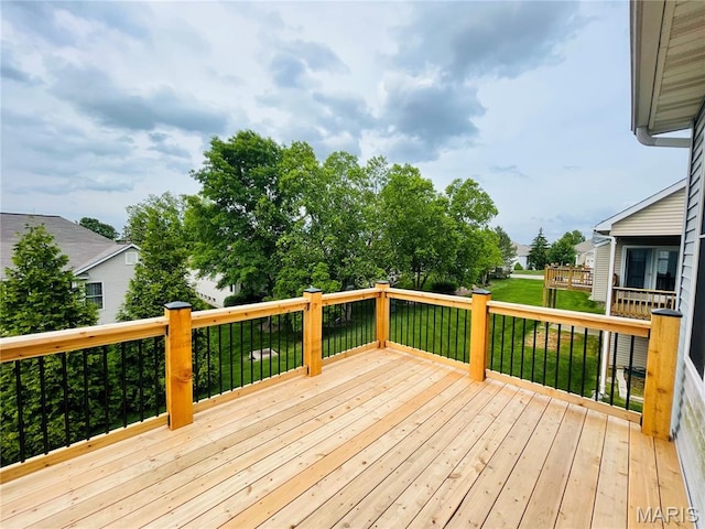 2087 Hawks Landing Dr, Lake St Louis, MO 63367 - wooden terrace featuring a yard