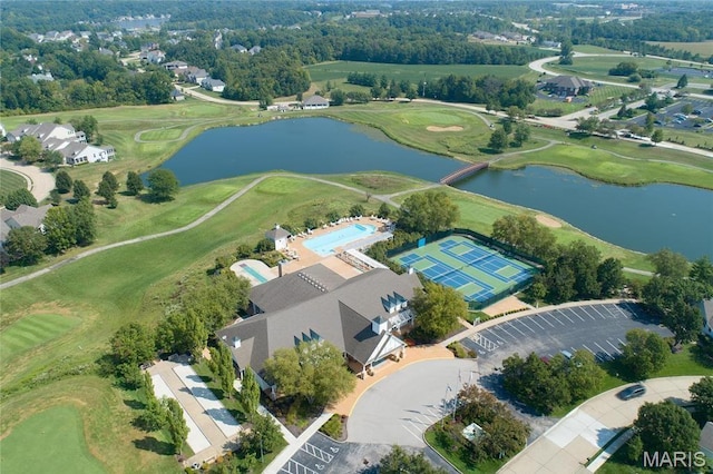2087 Hawks Landing Dr, Lake St Louis, MO 63367 - aerial overview of property's location with a nearby body of water and a local golf course