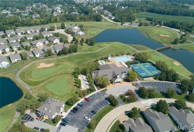 2087 Hawks Landing Dr, Lake St Louis, MO 63367 - aerial perspective of suburban area featuring a large body of water and a golf course