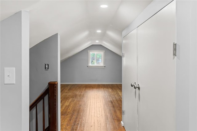 6927 Lansdowne Ave, Saint Louis, MO 63109 - additional living space with lofted ceiling, hardwood / wood-style floors, and recessed lighting