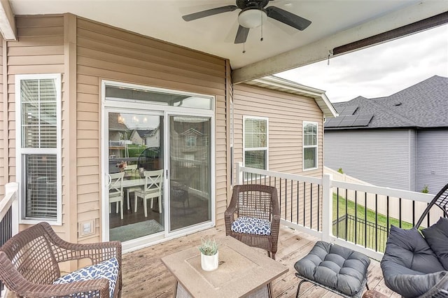 223 Ellington Ct, Glen Carbon, IL 62034 - deck with ceiling fan and an outdoor living space