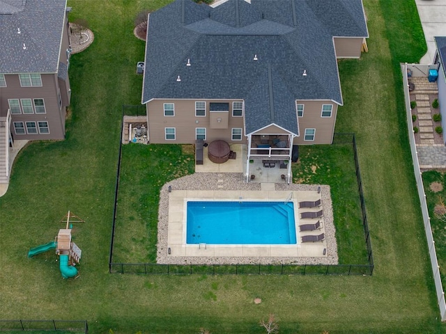 223 Ellington Ct, Glen Carbon, IL 62034 - aerial view of property and surrounding area with a pool area