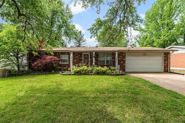 930 Laredo Ave, Saint Louis, MO 63138 - ranch-style home with an attached garage, brick siding, and concrete driveway