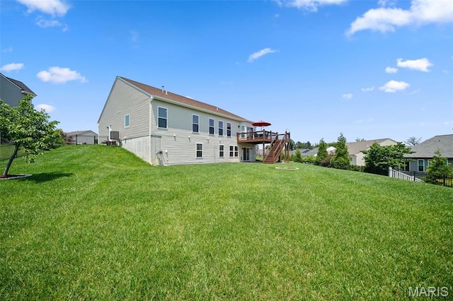 38 Crystal Manor Ct, Wentzville, MO 63385 - back of property featuring stairs and a wooden deck