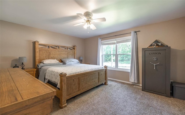 20336 Scholar Ln, Waynesville, MO 65583 - bedroom with light carpet, a ceiling fan, and baseboards