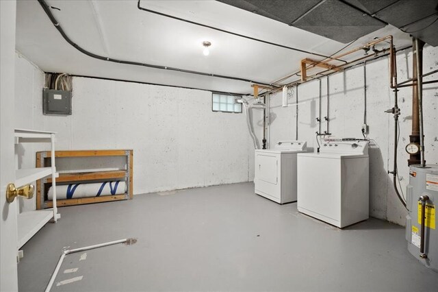 11846 Sologne Ct, Maryland Heights, MO 63043 - basement with independent washer and dryer and electric water heater