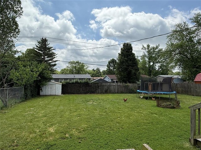 7729 Humbert Rd, Godfrey, IL 62035 - view of yard featuring a trampoline