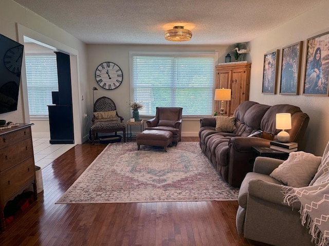 11181 Shady Ln, Dexter, MO 63841 - living room featuring hardwood / wood-style floors and a textured ceiling