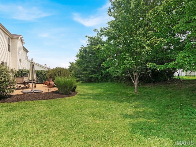 1165 Nooning Tree Dr, Chesterfield, MO 63017 - view of green lawn with a patio