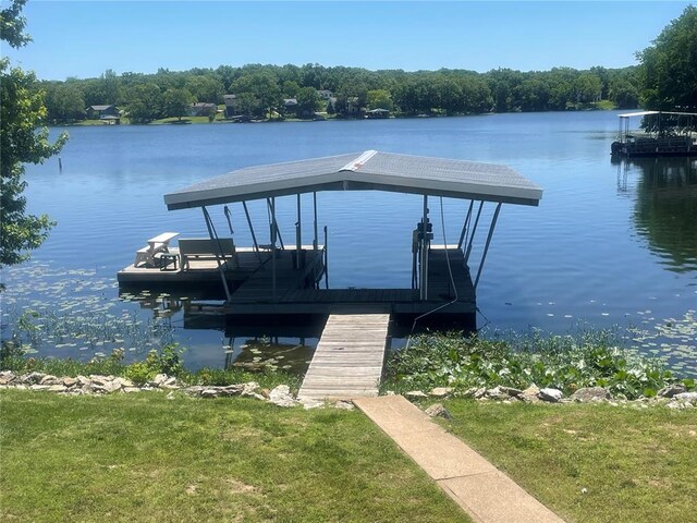 95 W Lakeview Dr, De Soto, MO 63020 - dock area with a water view and boat lift