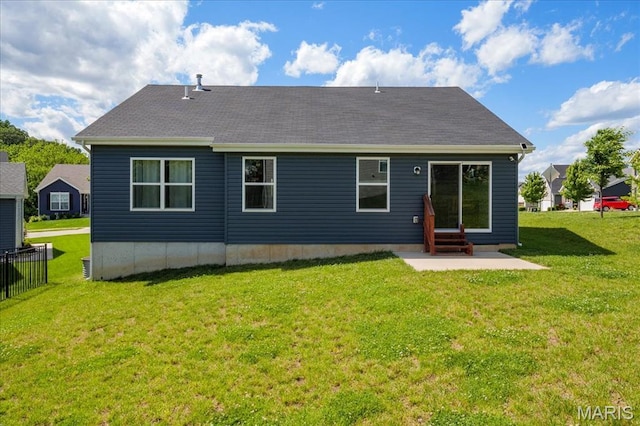 800 Boulder Crest Ct, Eureka, MO 63025 - rear view of property featuring a patio area, entry steps, and a shingled roof