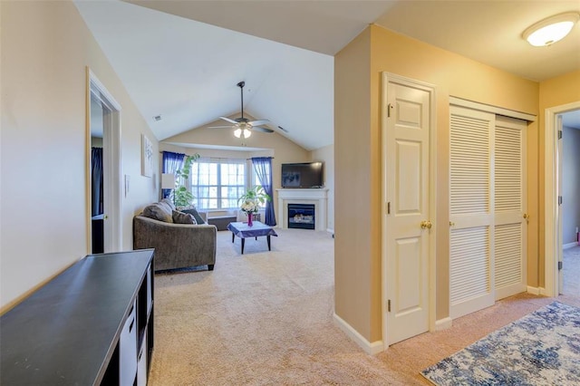 480 Benton Dr Unit L, Saint Peters, MO 63376 - hallway with carpet, lofted ceiling, and baseboards