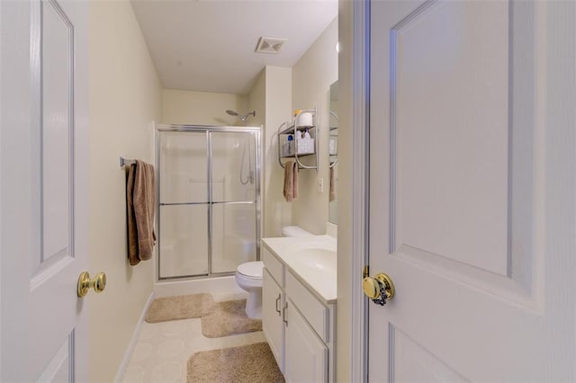 480 Benton Dr Unit L, Saint Peters, MO 63376 - bathroom with a shower stall, vanity, toilet, and baseboards