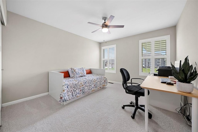 217 Arlington Dr, Moscow Mills, MO 63362 - carpeted office space featuring a ceiling fan and baseboards
