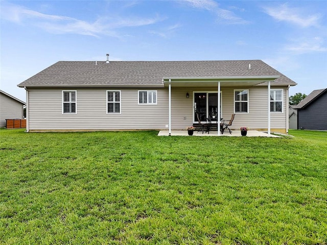 217 Arlington Dr, Moscow Mills, MO 63362 - back of property featuring a patio and a yard